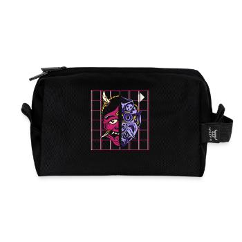 Kanji Japon Oni Démon Masque Ninja Samouraï - Trousse de toilette en tissu recyclé - noir - Devant