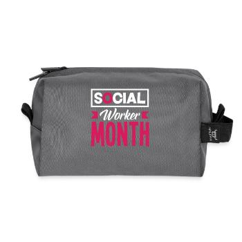 Social Worker Month Appreciation - Recycled Toiletry Zip Bag - anthracite - Front
