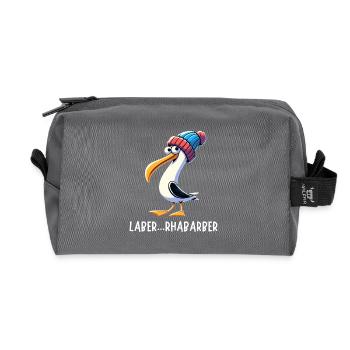 Hamburg Northern Germany Babbling Seagull North Sea Funny - Recycled Toiletry Zip Bag - anthracite - Front
