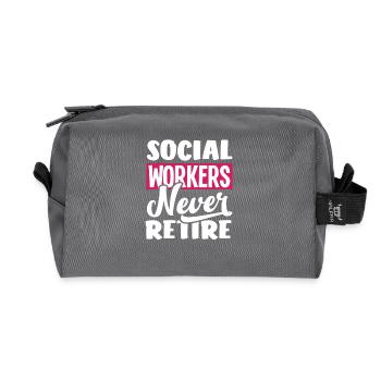 Social workers never stop - Recycled Toiletry Zip Bag - anthracite - Front