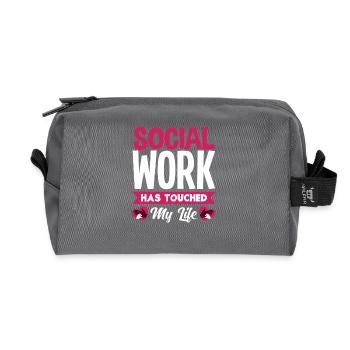 Le travail social a touché ma vie - Trousse de toilette en tissu recyclé - anthracite - Devant