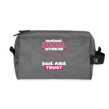 Instant Social Worker Easy Trust - Recycled Toiletry Zip Bag - anthracite - Front