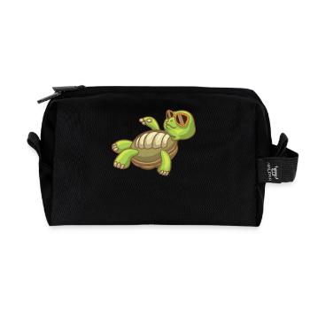 Tortue de mer Tortue relaxante de plage d’océan - Trousse de toilette en tissu recyclé - noir - Devant