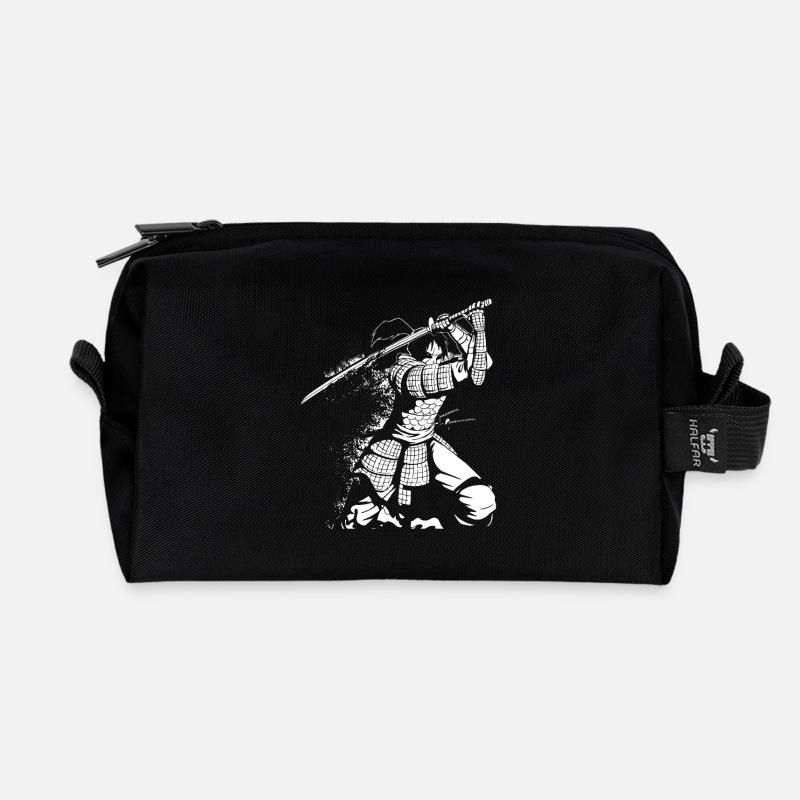 Kanji Japan Katana Sword Ninja Samurai - Recycled Toiletry Zip Bag - black