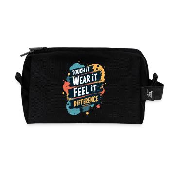 FEEL THE DIFFERENCE - Recycled Toiletry Zip Bag - black - Front