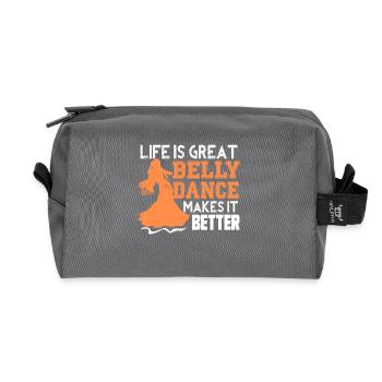 Belly Dance Makes Life Better - Recycled Toiletry Zip Bag - anthracite - Front
