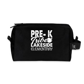 Pre K Teacher Tribe Lakeside Elementary - Recycled Toiletry Zip Bag - black - Front