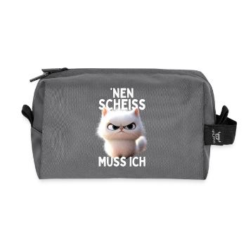 Chat, je n’ai rien à foutre pas des chats - Trousse de toilette en tissu recyclé - anthracite - Devant