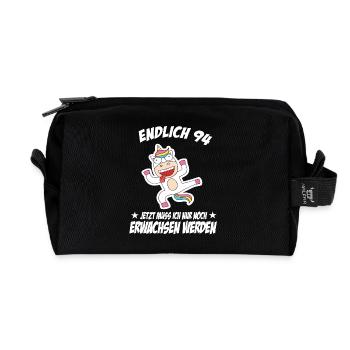 94 Birthday Positive Sayings for 94 Birthday - Recycled Toiletry Zip Bag - black - Front