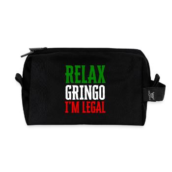 Relax Gringo I'm Legal Funny Immigration - Recycled Toiletry Zip Bag - black - Front