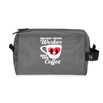 Instant Sozialarbeiter Einfach Kaffee - Recycelte Kulturtasche - Anthrazit - Vorne