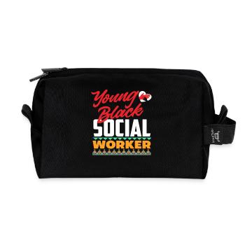 Young Black Social Workers - Recycled Toiletry Zip Bag - black - Front