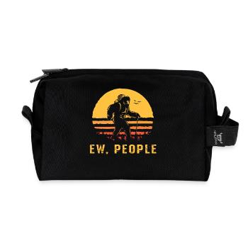 Camper People Campfire Bonfire Camping - Recycled Toiletry Zip Bag - black - Front