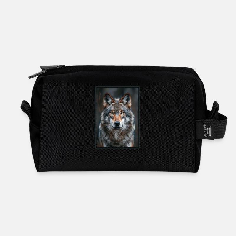 Wölfe Wolf - Recycelte Kulturtasche - Schwarz