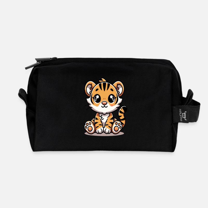 Tiger cub - Recycled Toiletry Zip Bag - black