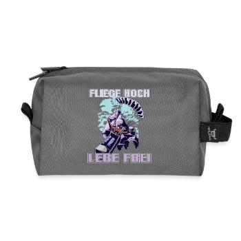 Parapente - Volez haut, vivez librement. - Trousse de toilette en tissu recyclé - anthracite - Devant