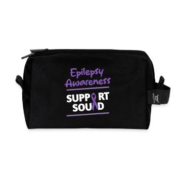 Epilepsy - Recycled Toiletry Zip Bag - black - Front
