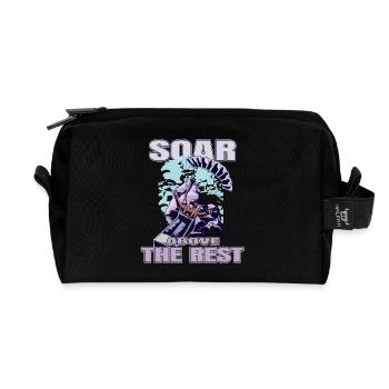 Soar Above the Rest – Paragliding Design - Recycled Toiletry Zip Bag - black - Front