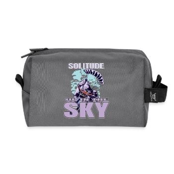 Solitude Up in the Sky – Paragliding - Recycled Toiletry Zip Bag - anthracite - Front
