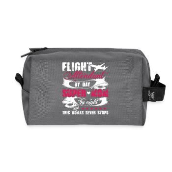 Flight Attendant Flight Attendant Mom - Recycled Toiletry Zip Bag - anthracite - Front