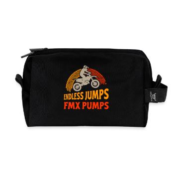 motard tout-terrain faisant des sauts sans fin FMX Pompes - Trousse de toilette en tissu recyclé - noir - Devant