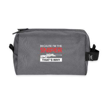 Because I'm the Sniper that's why Scharfschütze - Recycled Toiletry Zip Bag - anthracite - Front