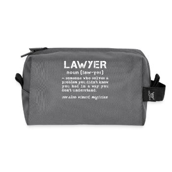 Law Attorney Justice Definition Lawyer - Recycled Toiletry Zip Bag - anthracite - Front