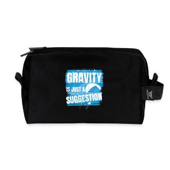 Gravity Is Just a Suggestion – Paragliding - Recycled Toiletry Zip Bag - black - Front