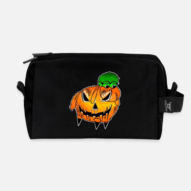 Wolly Sheepling Halloween Kürbis - Recycelte Kulturtasche - Schwarz