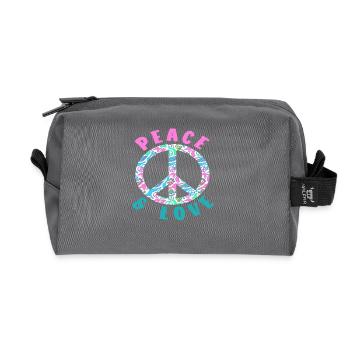 Peace & Love Symbole coloré de la paix - Trousse de toilette en tissu recyclé - anthracite - Devant