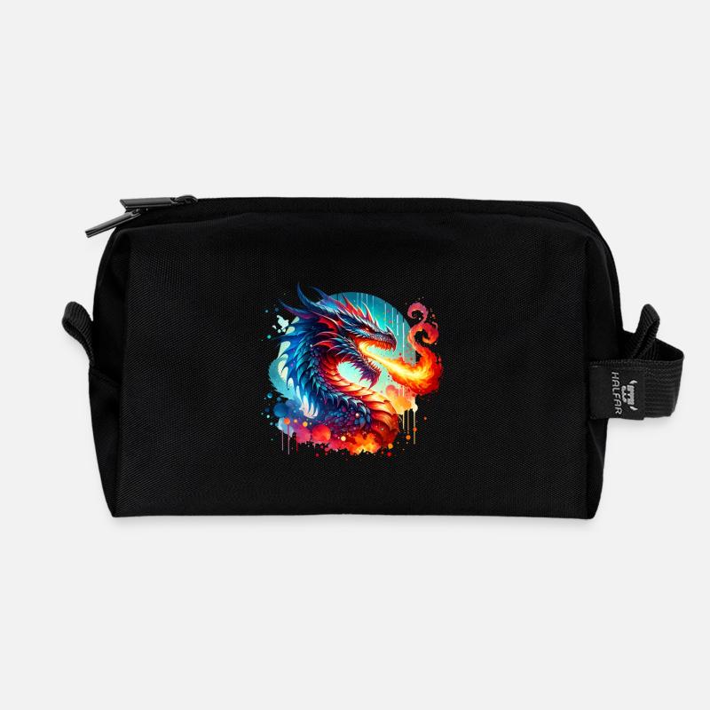 Drache - Recycelte Kulturtasche - Schwarz