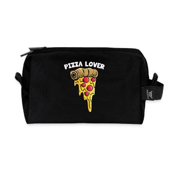 Pizzeria Italie Pizza Lover Croûte Pizza - Trousse de toilette en tissu recyclé - noir - Devant