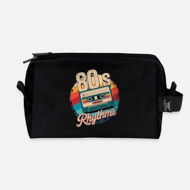 80er Jahre Rhythmus Kassette - Recycelte Kulturtasche - Schwarz