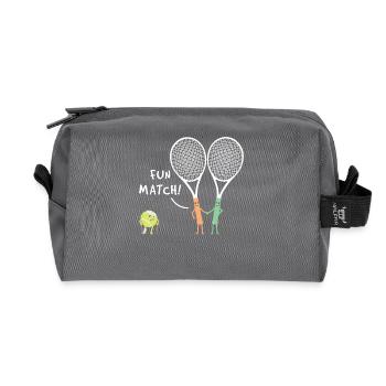 Sport Schläger Fun Match Schläger Tennis - Recycelte Kulturtasche - Anthrazit - Vorne