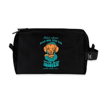 Maintenant, tout le monde prend une profonde respiration - Trousse de toilette en tissu recyclé - noir - Devant