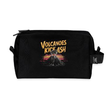 Les volcans sont chauds et impressionnants - Trousse de toilette en tissu recyclé - noir - Devant
