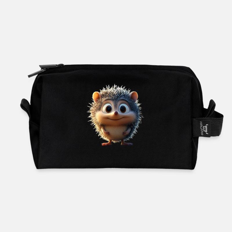 Igel Weißbauchigel Stacheligel Liebe Süßer Igel - Recycelte Kulturtasche - Schwarz