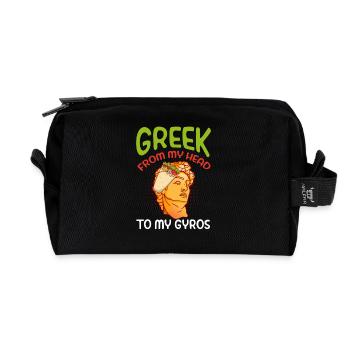 Ancient God Greek From My Head Mythology - Recycled Toiletry Zip Bag - black - Front