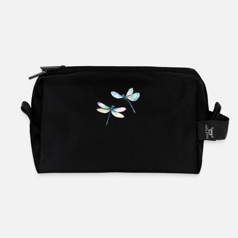 Libelle Duo Dragonfly Duo - Recycelte Kulturtasche - Schwarz