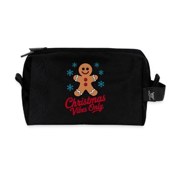 Gingerbread Man Christmas Vibes Only - Recycelte Kulturtasche - Schwarz - Vorne