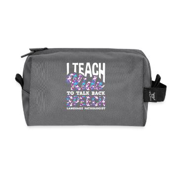 I teach children to talk back - Recycled Toiletry Zip Bag - anthracite - Front