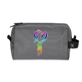 Trumpet Rainbow Colorful - Recycled Toiletry Zip Bag - anthracite - Front