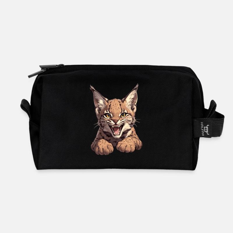 Bobcats Rotluchse Rotluchs Luchs - Recycelte Kulturtasche - Schwarz
