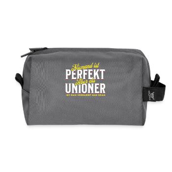 Nobody is perfect, but as a Unioner he is close - Recycled Toiletry Zip Bag - anthracite - Front