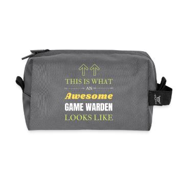 This is What an Awesome Game Warden Looks Like - Recycled Toiletry Zip Bag - anthracite - Front