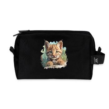Bobcat's Bobcat, Bobcat, Bobcat, Bobcat, Lynx - Recycled Toiletry Zip Bag - black - Front
