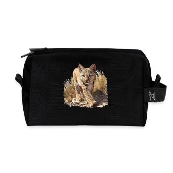 Bobcat's Bobcat, Bobcat, Bobcat, Bobcat, Lynx - Recycled Toiletry Zip Bag - black - Front
