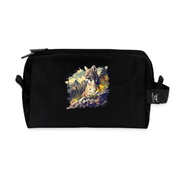 Bobcat's Bobcat, Bobcat, Bobcat, Bobcat, Lynx - Recycled Toiletry Zip Bag - black - Front