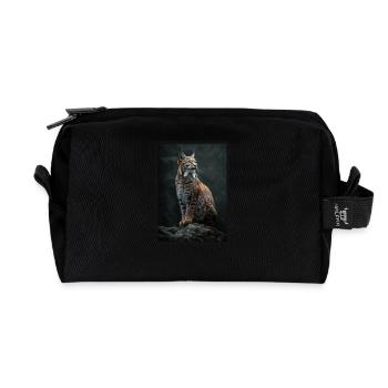 Bobcat's Bobcat, Bobcat, Bobcat, Bobcat, Lynx - Recycled Toiletry Zip Bag - black - Front