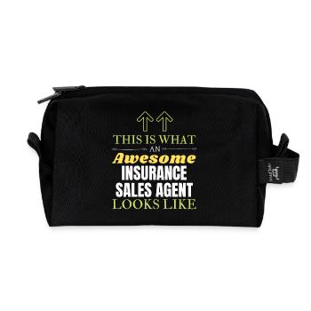 This is What an Awesome Insurance Sales Agent Look - Recycled Toiletry Zip Bag - black - Front